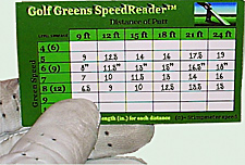 Record your backswing lengths for different distances and golf course green speeds!